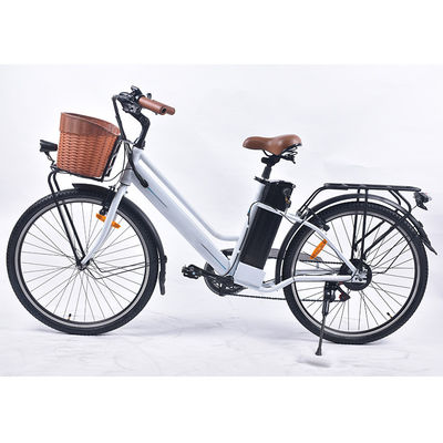 دراجة كهربائية للسيدات خفيفة الوزن 6 سرعات ، دراجة كهربائية للسيدات بطول 25 كم / ساعة مع سلة