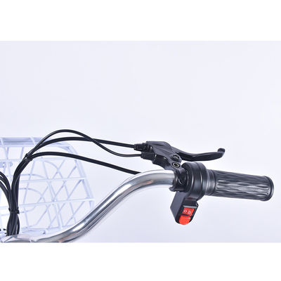 دراجة طريق كهربائية خفيفة الوزن قابلة للطي 6 تروس مع سلة أمامية